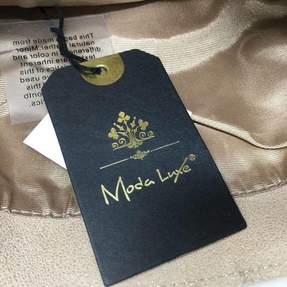 Moda Luxe Gianna Leather Clutch, Women's Size OS - Beige FLAW - Picture 6 of 13